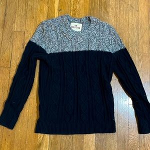 Navy and Grey Cable-knit Sweater. Perfect To Keep You Warm This Winter